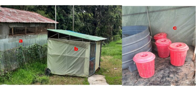 12.Picture showing source of organic waste (a), processing house (b) and collecting-storing containers (c) at P. EIAR 2 NESTLER pilot site
